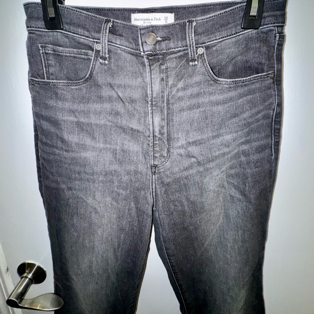 Abercrombie & Fitch Dark Gray Flare Jeans 8 Short - Picture 3 of 8